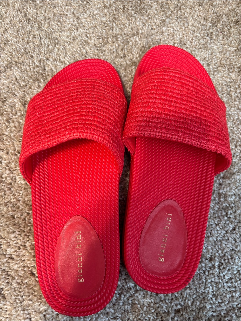 Gianni Bini Red Slide Sandals
